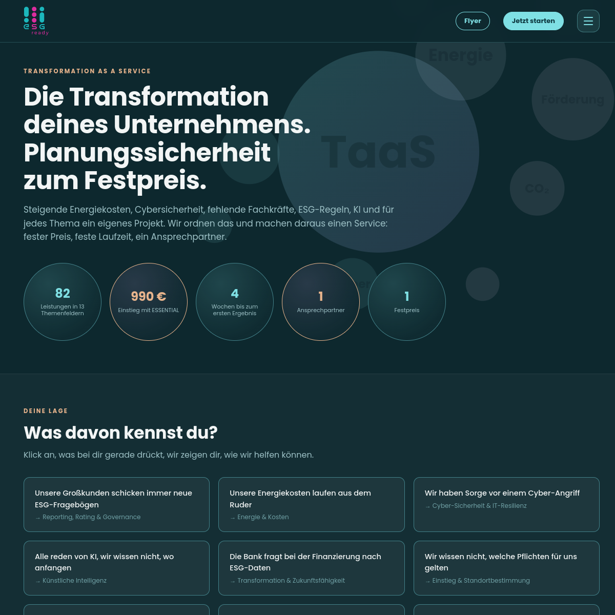 Neue ESGready-Startseite, Astro-Aufbau